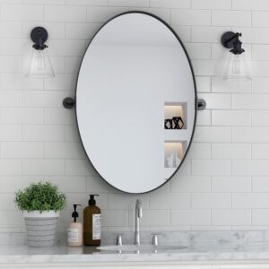 A picture of an oval shaped bathroom wall mirror | 6 essentials bathroom accessories for a Nigerian home