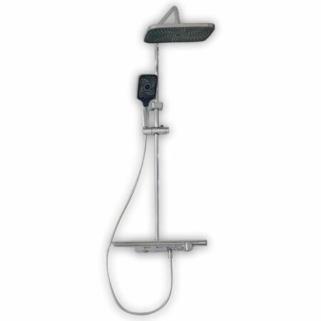 Silver and Black Standing Shower - Wahkit | Shop luxury showers